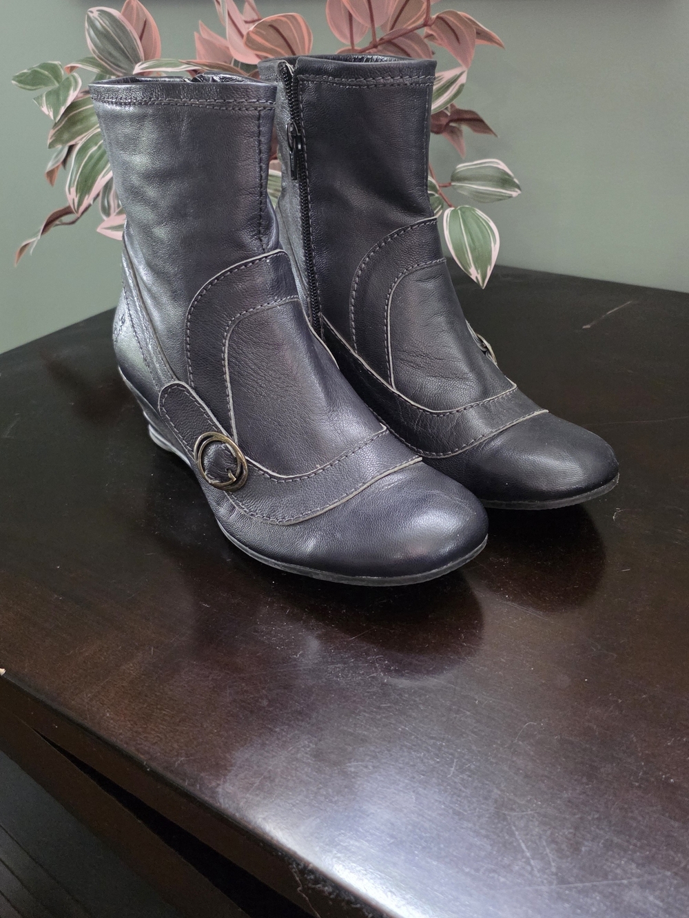 Fly London - Navy -Women’s Ankle Boots with Decorative Buckle